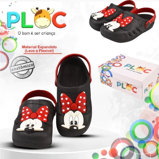 Sandália Babuche Menina PLOC Bab01 Minnie poá vermelho em Oferta na Shopee