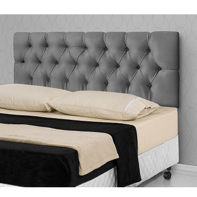 Cabeceira Box Estofada Casal 160cm x 55cm Modelos Lisa e Capitonê Varias Cores