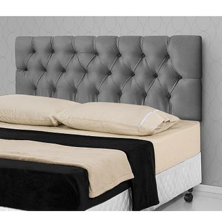 Cabeceira Box Estofada Casal 160cm x 55cm Modelos Lisa e Capitonê Varias Cores
