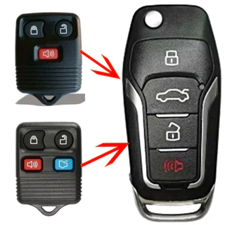 Chave Canivete Ford Completa Substitui Controles 3 e 4 Botões Ecosport, Fiesta Ka e similares
