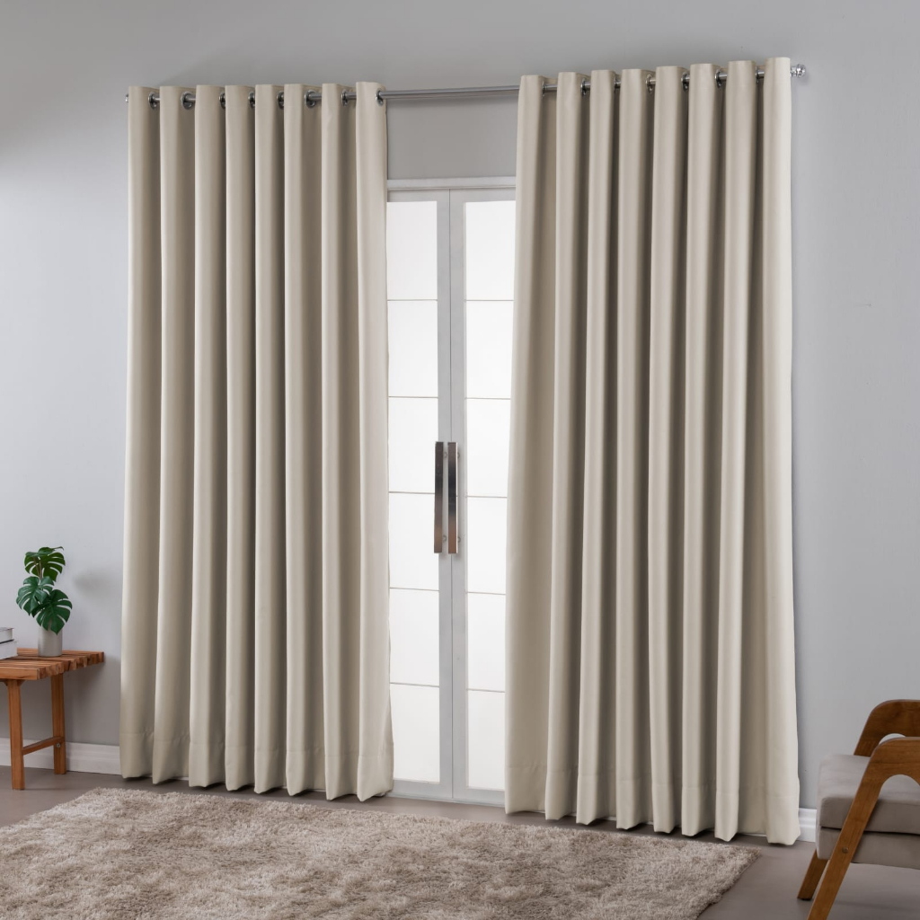 Cortina Blackout Em Tecido 2.50x2.10 Para Varão Sala Quarto