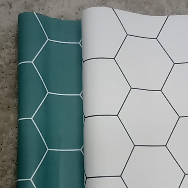 Papel de Parede Adesivo 3D de Hexagonos com Madeira - 1