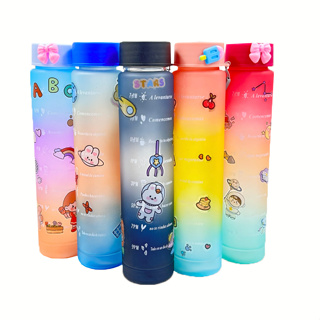 Garrafa De Água 300ML Com Adesivos Motivacional Academia Resistente Colorida