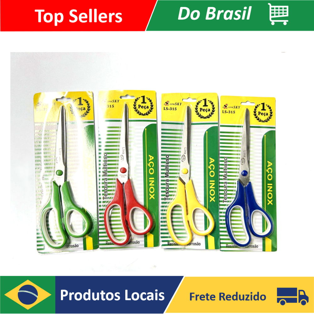 EC-201315 1 PCS LS-315 TESOURA 01 PCS EM CARTELA 9.50 TESOURA MULTIUSO para quem trabalha em casa ou no escritório.