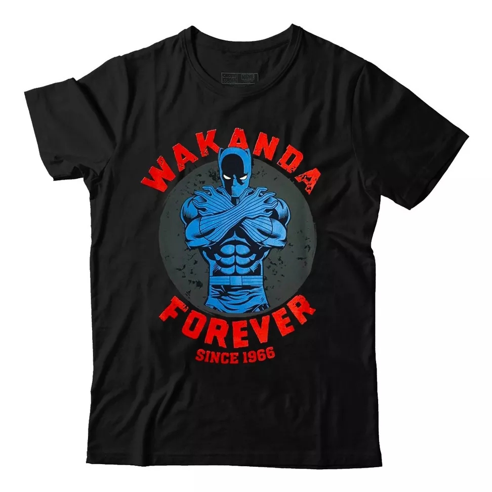 Camiseta Hombre Marvel Pantera Negra Negro Puro | España
