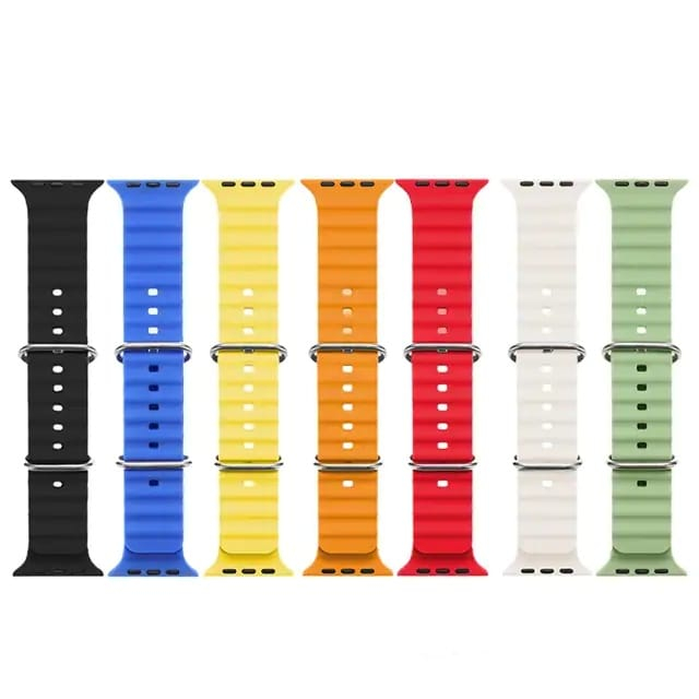 KIT 3 Pulseira Oceano Silicone Para Apple Watch e Iwo 38mm 40mm 41mm 42mm 44mm 45mm 49mm Ultra serie 8