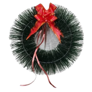 Guirlanda De Natal Enfeite Com Laço Vermelho Para Porta 25~35cm