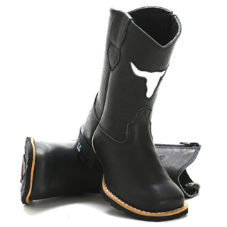 Bota Botinha Infantil Country Texana Menina Em Couro Legitimo
