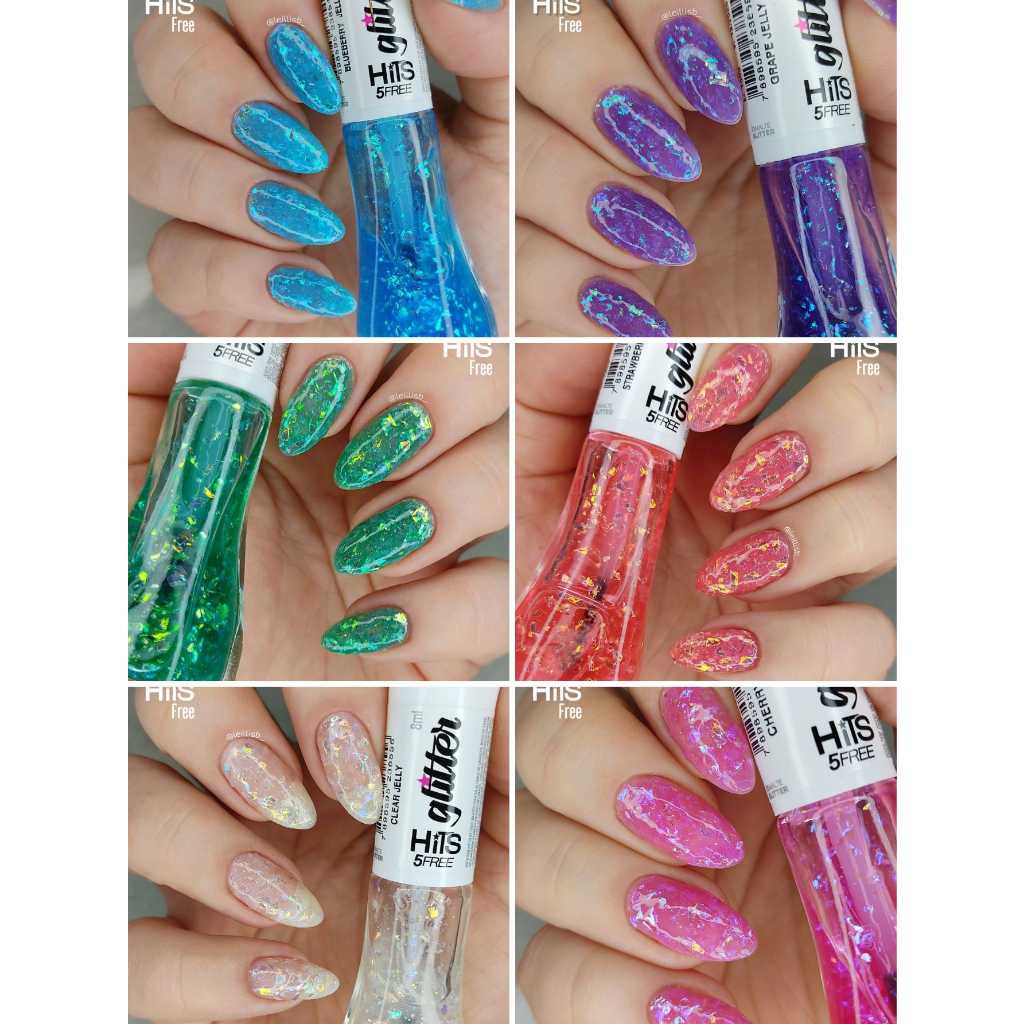 Esmalte Hits Coleção Jelly Nails Kit com 6