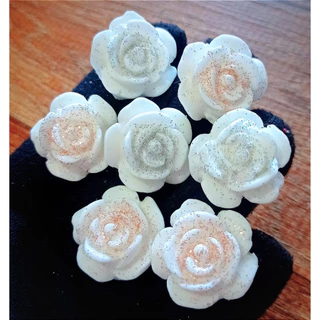 Lembrancinhas 50 Mini Rosinhas com glitter brilho Florzinhas Sabonetes Perfumados Aniversários casamentos cha de bebe varias cores