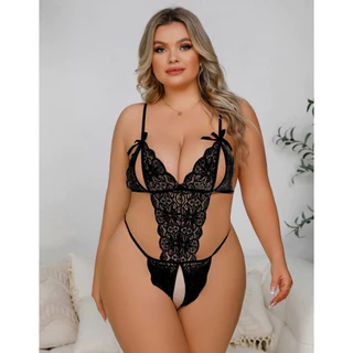 Body Marido Apressado Plus Size Lingerie sexy rendada