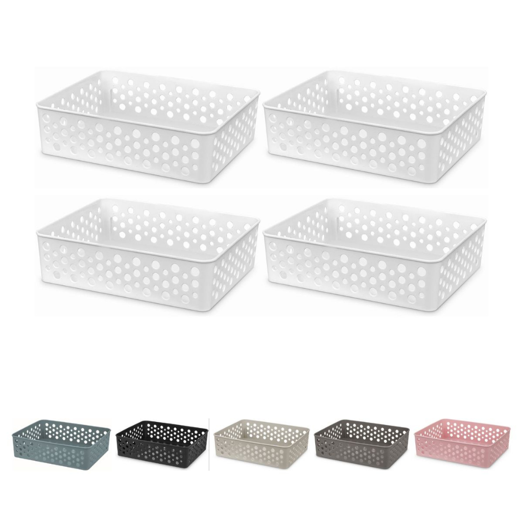 Kit 4 cestos M Organizador Multiuso Closet Armario 24x19