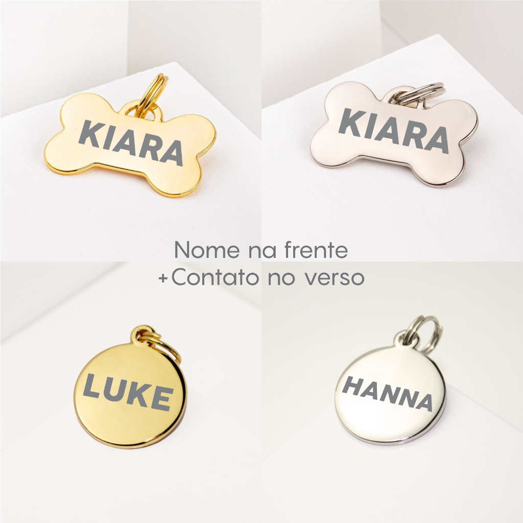 Pingente De Identificação para cachorro Gato Personalizada Com Nome E Telefone