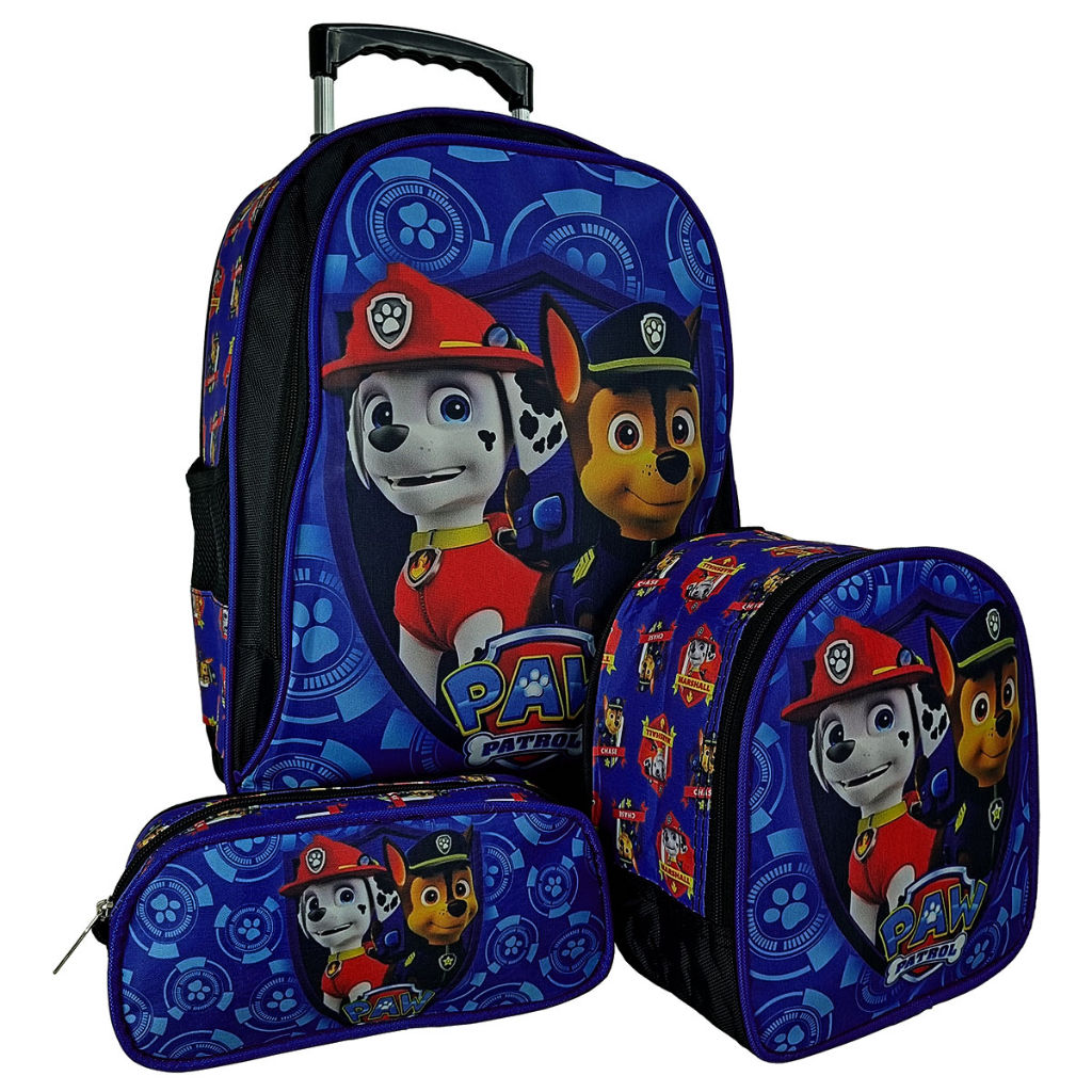 KIT MOCHILA BOLSA ESCOLAR MENINO DE RODINHAS DA PATRULHA CANINA ...