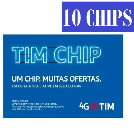 30 UNIDADES Tim Chip Triplo Corte/ 4G Compatível 5G DDD Livre