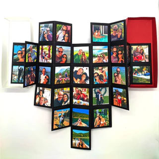 Box Que abre em coração com fotos - Caixa Explosiva/Explosão, Presente, Mulher, Namorado, Surpresa, Amor