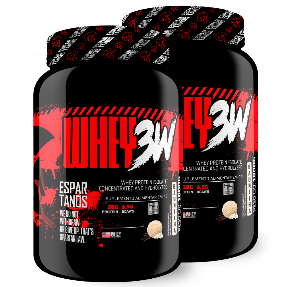 Kit 2x Whey Protein 3W 1,8KG Espartanos – Total 3,6KG