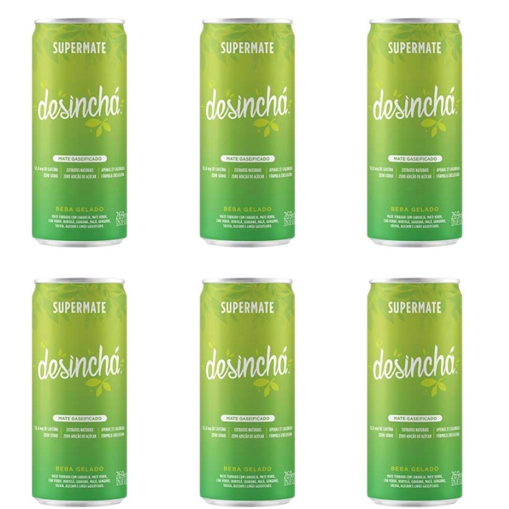Pack 6 Unidades - Supermate Mate Gaseificado Lata 269ml - Desinchá ...
