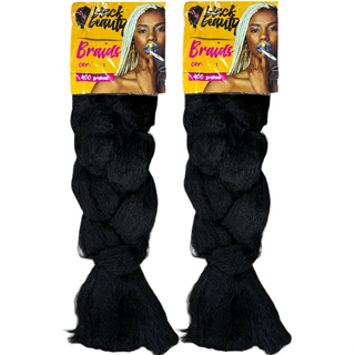Kit 2 Pacotes Cabelo Jumbão Jumbo Para Tranças Box 2 X 400GR - BLACK BEAUTY