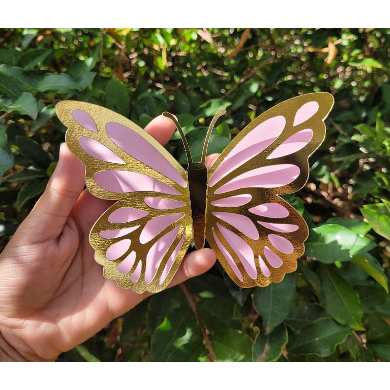 12 Borboletas Laminadas 3D Grandes 15cm para Decoração | Shopee Brasil