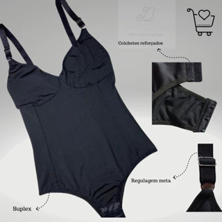 Cinta Body Modelador Suplex Sem Bojo Redutora De Medidas Com Compressão Alça Reforçada Feminino