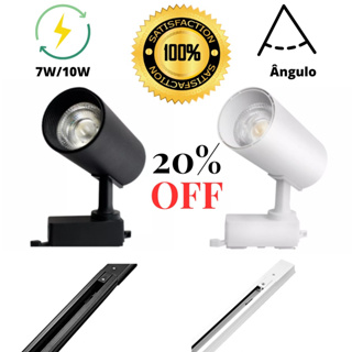 Kit Trilho Eletrificado 1m + 4 Spots Led 7w/10w Bivolt Preto/Branco Oferta