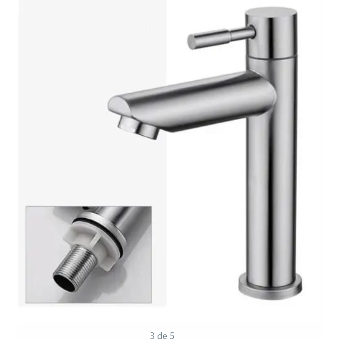 Torneira de metal inox bico baixo para banheiro \ lavabo | Shopee Brasil