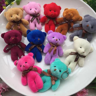 Kit 12 uns Chaveiro Com Pingente De Urso Ttedy De Pelúcia 12cm envia cor aleatorio