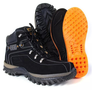 Coturno Masculino Bota Caterpillar Lançamento Cano Curto Preto Palmilha  Anatômica Gel - Feathers Boots