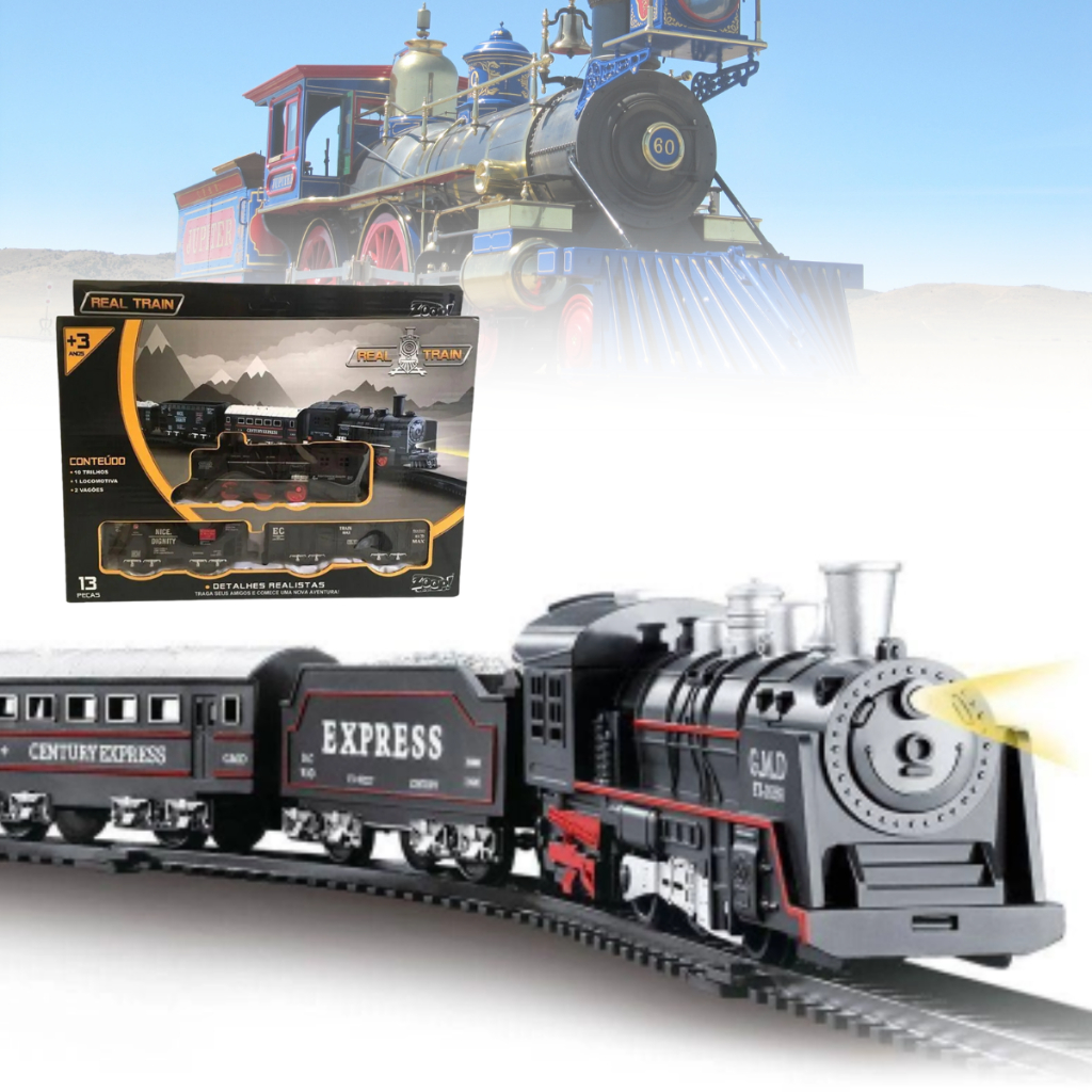 Trem Expresso Brinquedo Criança Ferrorama 13 Peças Oferta