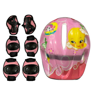 Kit De Protecao Infantil P/ Skate Bike Patins Monster Rosa