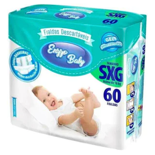 Fralda Infantil Enzzo Baby Híper Xxg Com 60 Unidades