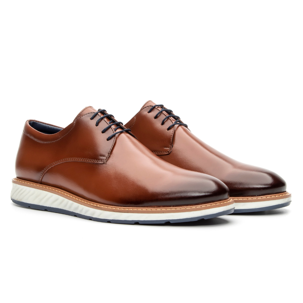 Sapato Masculino Brogue Elegante Italiano Oxford Couro Sapato Casual Masculino Derby Moderno 100% Couro Legítimo