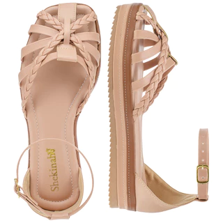Sandália Rasteira Feminina Birken Papete Flatform Huarache Shekinah Confortável Tendência Moda