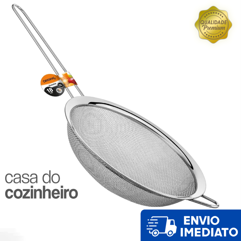 Peneira Inox de Cozinha Grande para Alimentos | Shopee Brasil