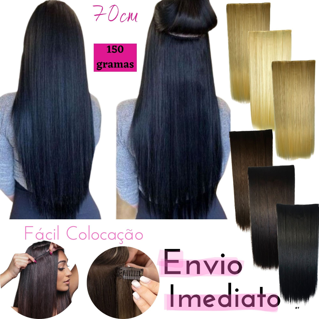 Cabelo Bio Vegetal Natural Yaki Liso 70cm Idêntico Ao Humano