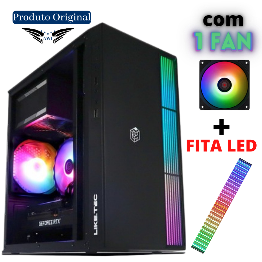 GABINETE GAMEMAX BLACK SHINE G517 RGB - R2 Computadores