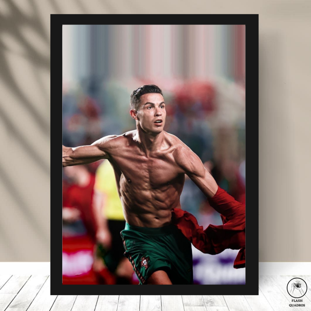 Quadro Cristiano Ronaldo Cr7 Camisa C Moldura E Vidro A4 A3 Ref 351 Shopee Brasil