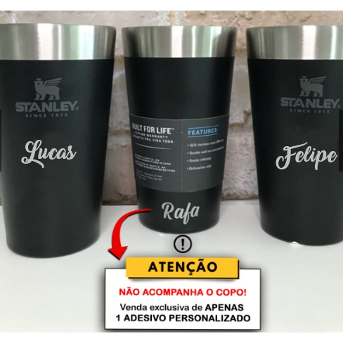 Kit 30 Adesivos Vinil Automotivo Com Nome Para Copos e Garrafas Stanley ...