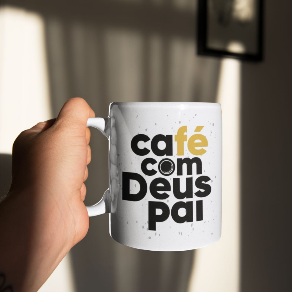 Caneca Personalizada Café com Deus Pai | Shopee Brasil