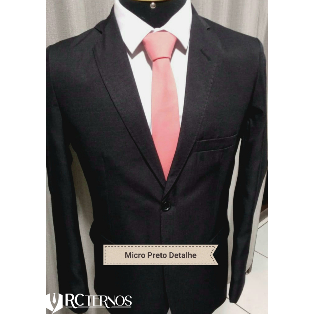Terno slim corte italiano em microfibra premium