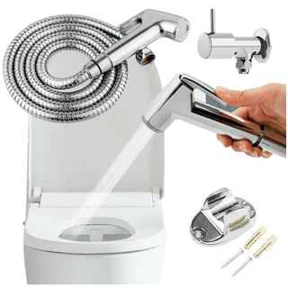 Ducha Higiênica Completa Com Engate Flexível inox / Gatilho ABS Cromado 1/4 De Volta