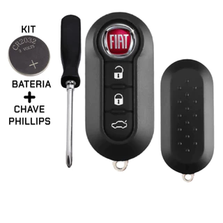 Capa Carcaça Chave Canivete Fiat Punto Palio Uno Strada 500 + Kit Bateria com Chave de Fenda em Oferta na Shopee