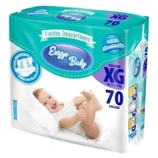 Fraldas Descartáveis Enzzo Baby Pacotão Tamanho - Extra Grande (XG) Com 70 un