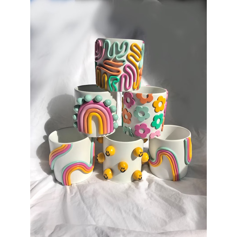 vasinho decorativo asthetic de cerâmica fria e biscuit