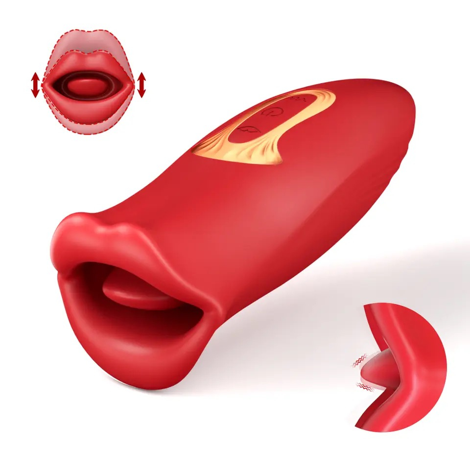 Etimulador de Clitóris oral Toque Macio formato de boca e Língua VBR-37