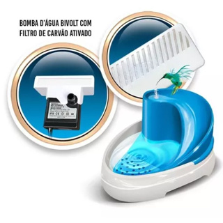 Kit Fonte Bebedouro Para Cães Gatos - Tobo Fonte - Bivolt + 1 Filtro de Carvão Ativado