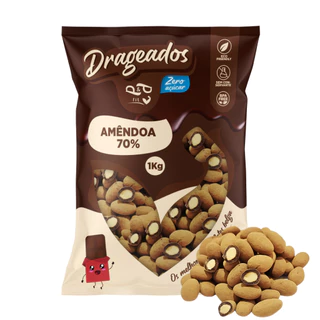 Drageado Zero Açúcar Amêndoa com Chocolate Belga 73% Drageado Zero Açúcar Amêndoa com Chocolate Belga 73%