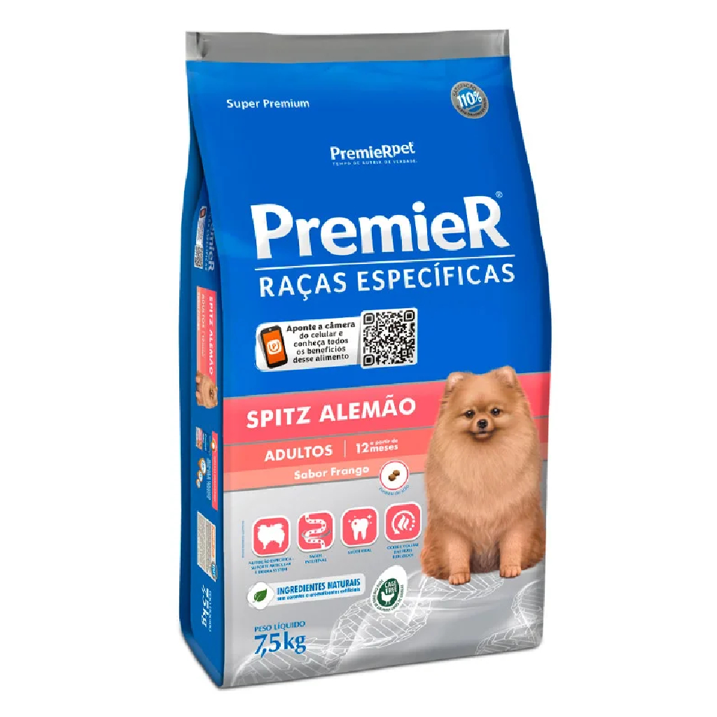 Ração Premier Raças Específicas Spitz Alemão Adulto 7,5 kg | Shopee Brasil