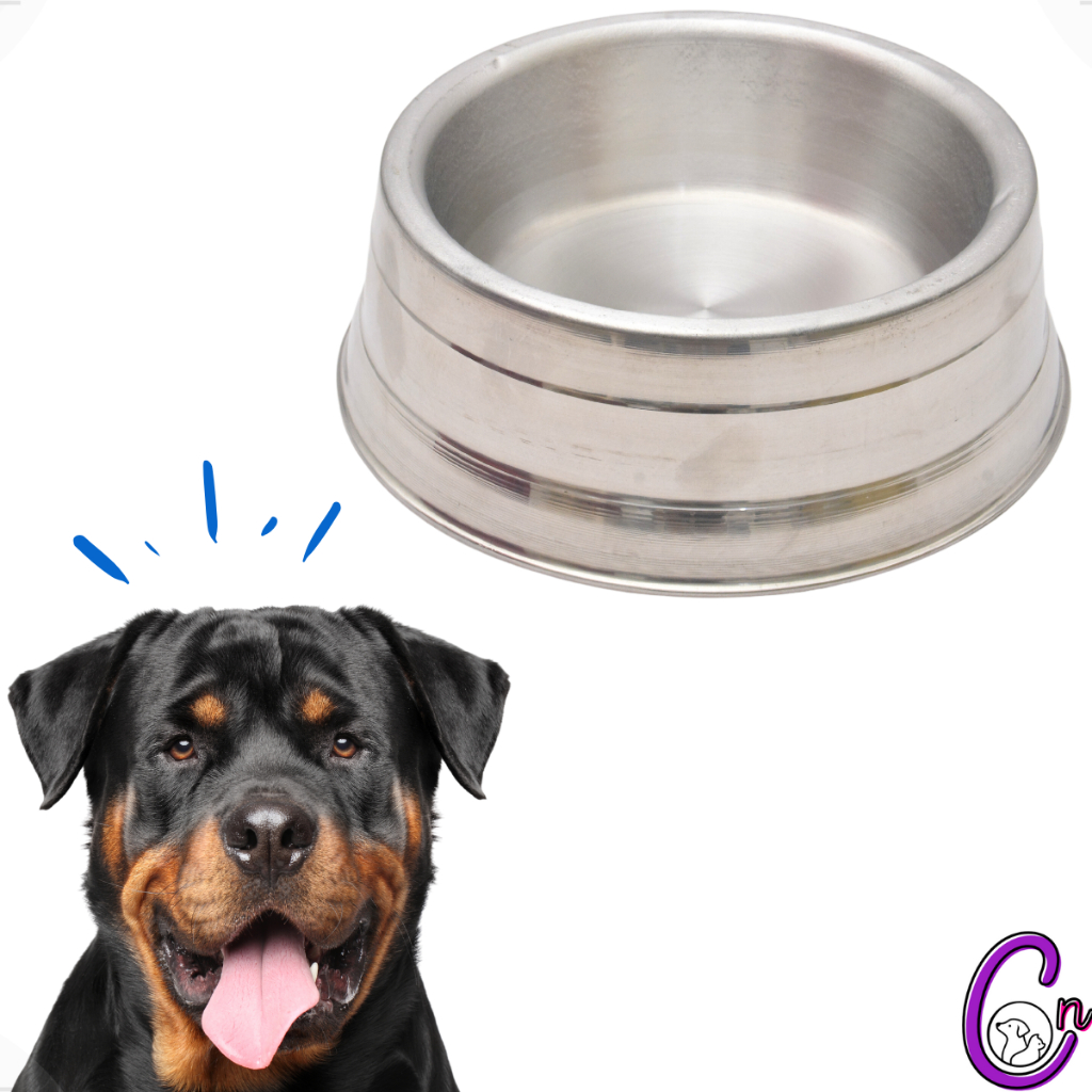 Comedouro Pesado Polido de Alumínio Grande Gigante Para Cães Cachorro ...